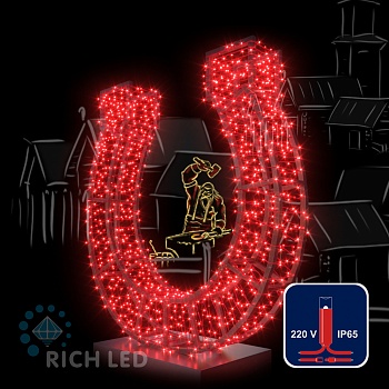 Светодиодная гирлянда Rich LED 10 м, 100 LED, 220 В, соединяемая, красный резиновый провод, красная