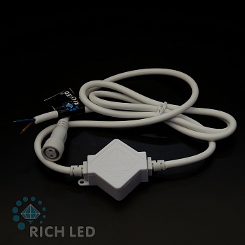 Блок питания для изделий Rich LED. 2А. Для соединения до 10 шт., провод белый, 220 В., БЕЗ ВИЛКИ