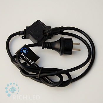 Блок питания универсальный для статичных и флэш изделий Rich LED. 2А. Для соединения до 10 шт., провод черный, 220 В.