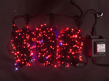 Светодиодная гирлянда Rich LED 3 Нити по 20 м, RGB Хамелеон, 600 LED, 36 В, черный провод,
