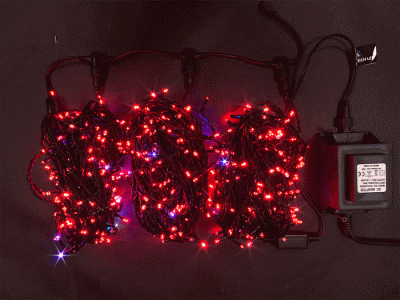 Светодиодная гирлянда Rich LED 3 Нити по 20 м, RGB Хамелеон, 600 LED, 36 В, черный провод,