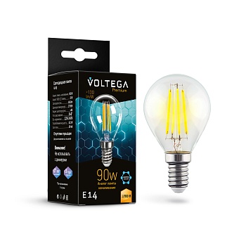 Светодиодная лампа 9W 2700K E14 Voltega Crystal Graphene Globe 7221