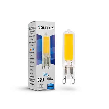 Лампа светодиодная G9 5W, 400 Lm, 4000K, 220V IP20 Voltega Capsule G9 7182