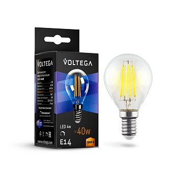 Лампа филаментная диммируемая Voltega Globe dim E14 5W 3000K 8464