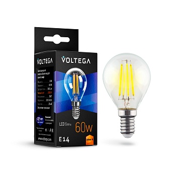 Филаментная лампа Voltega Globe E14 6W 2800K 7021