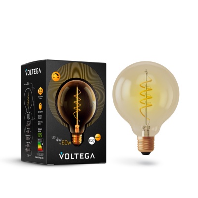 Ретро лампа диммируемая Voltega Globe E27 4W 2000K 7076