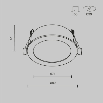Встраиваемый светильник Technical DL130-GX53-W