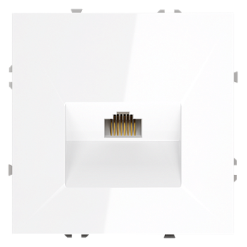 Розетка компьютерная встраиваемая VOLTUM S70 RJ45 кат.6, (белый глянцевый) VLS060101