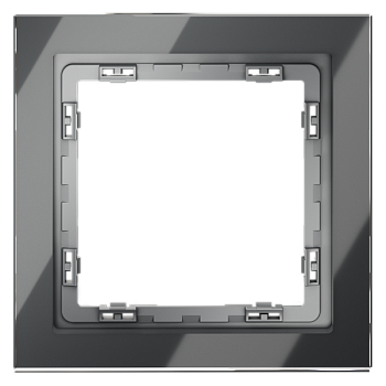 Рамка стеклянная VOLTUM S70 на 1 пост, (графит, стекло) VLS110107