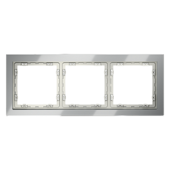 Рамка стеклянная VOLTUM S70 на 3 поста, (сталь, стекло) VLS110305
