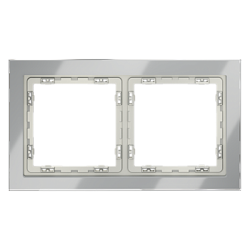 Рамка стеклянная VOLTUM S70 на 2 поста, (сталь, стекло) VLS110205