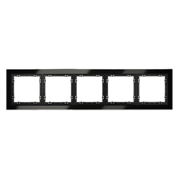 Рамка стеклянная VOLTUM S70 на 5 постов, (черный,стекло) VLS110508