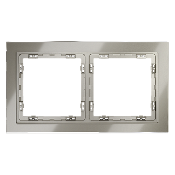Рамка стеклянная VOLTUM S70 на 2 поста, (шелк, стекло) VLS110204