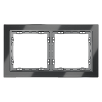 Рамка стеклянная VOLTUM S70 на 2 поста, (графит, стекло) VLS110207