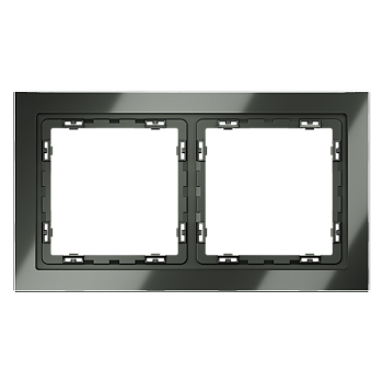 Рамка стеклянная VOLTUM S70 на 2 поста, (титан, стекло) VLS110206