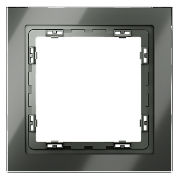 Рамка стеклянная VOLTUM S70 на 1 пост, (титан, стекло) VLS110106