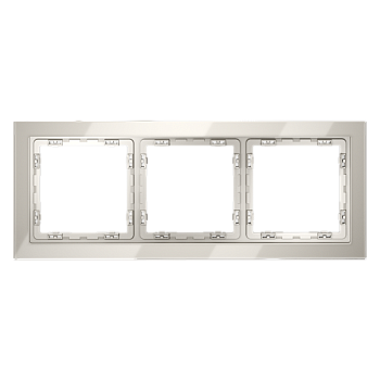 Рамка стеклянная VOLTUM S70 на 3 поста, (кашемир, стекло) VLS110303