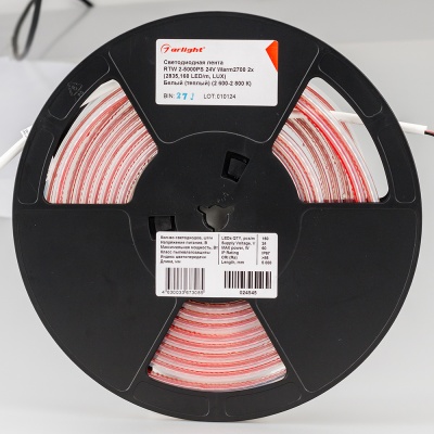 Лента герметичная RTW-PS-A160-10mm 24V Warm2700 (12 W/m, IP67, 2835, 5m) (Arlight, 12 Вт/м, IP67) ARLIGHT Арт. 024545(2)