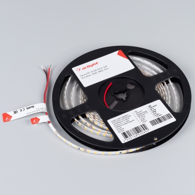 Светодиодная лента RT-A120-5mm 24V Cool 15K (9.6 W/m, IP20, 2835, 5m) (Arlight, 9.6 Вт/м, IP20)