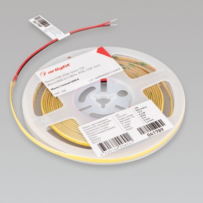 Лента COB-X504-5mm 12V Warm3000 (6.5 W/m, IP20, CSP, 5m) (Arlight, -) ARLIGHT Арт. 041789
