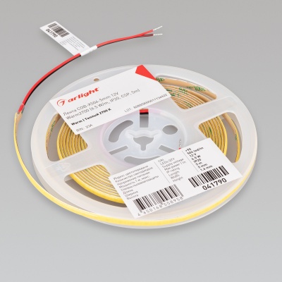 Лента COB-X504-5mm 12V Warm2700 (6.5 W/m, IP20, CSP, 5m) (Arlight, -) ARLIGHT Арт. 041790