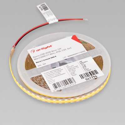 Светодиодная лента COB-X528-8mm 12V Warm3000 (11 W/m, IP20, CSP, 5m) (Arlight, -)