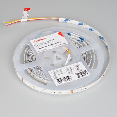 Светодиодная лента RT-A120-10mm 24V White-MIX (23 W/m, IP20, 2835, 5m) (Arlight, Изменяемая ЦТ)