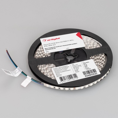 Лента RT-G120-8mm 24V RGB (11 W/m, IP20, 3838, 5m) (Arlight, Открытый) ARLIGHT Арт. 026832(2)