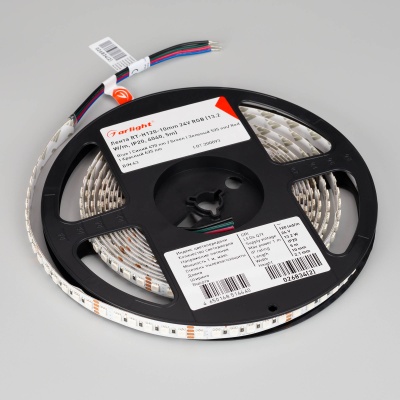 Лента RT-H120-10mm 24V RGB (13.2 W/m, IP20, 4040, 5m) (Arlight, Открытый) ARLIGHT Арт. 026834(2)