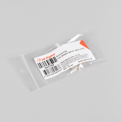 Коннектор FIX-MONO-8mm-2pin-STS  (Arlight, Прозрачный) ARLIGHT Арт. 047187