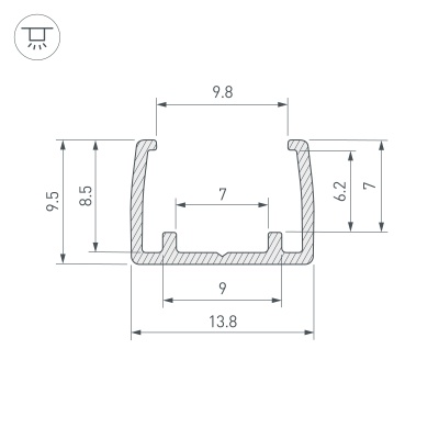 Профиль COB-GERM-8-L1000 (Arlight, Пластик) ARLIGHT Арт. 032363