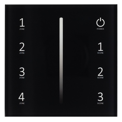 Панель Sens SMART-P17-DIM Black (230V, 4 зоны, 2.4G) (Arlight, IP20 Пластик, 5 лет)