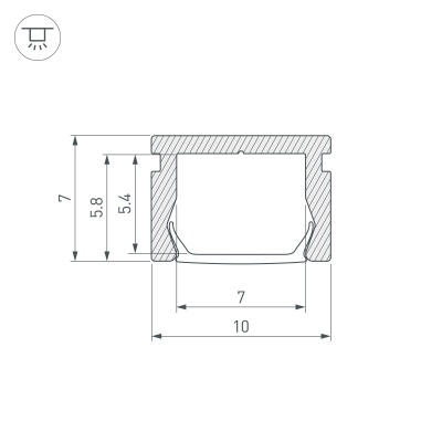 Профиль PIK-1007-3000 ANOD (Arlight, Алюминий) 045493 