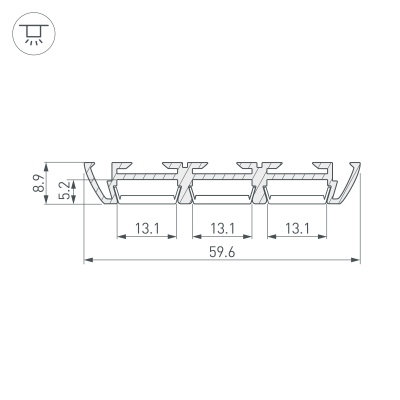 Профиль PHS-3X-2000 ANOD (Arlight, Алюминий) 013209 