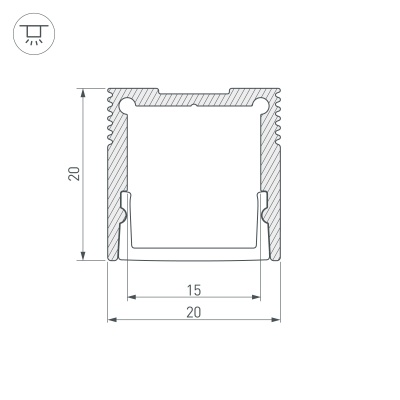 Профиль SL-SLIM20-H20-2000 ANOD (Arlight, Алюминий) 023722 