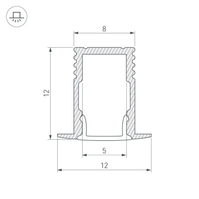Профиль SL-MINI-8-H12-F12-2000 ANOD (Arlight, Алюминий) 023715 