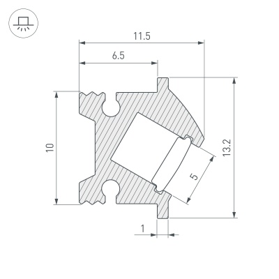 Профиль SL-BEVEL-H12-F13-2000 ANOD BLACK (Arlight, Алюминий) 043749 