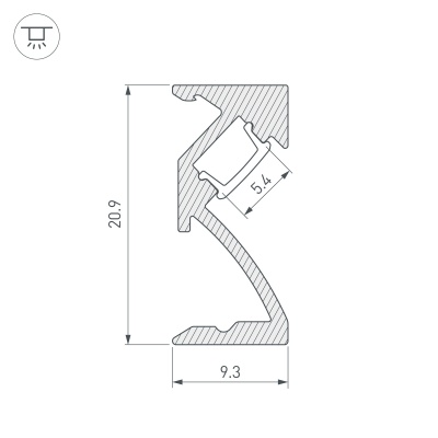 Профиль SL-BEVEL-W21-2000 ANOD BLACK (Arlight, Алюминий) 043688 