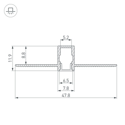 Профиль SL-LINIA8-FANTOM-2000 ANOD (Arlight, Алюминий) 034986 