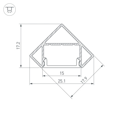 Профиль SL-KANT-H18-2000 BLACK (Arlight, Алюминий) 049430 