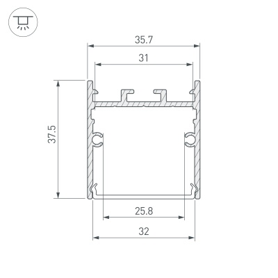 Профиль SL-LINE-3638-LW-3000 ANOD (Arlight, Алюминий) 043973 