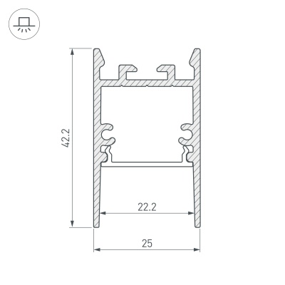 Профиль SL-COMFORT-2542-2000 ANOD (Arlight, Алюминий) 031727 