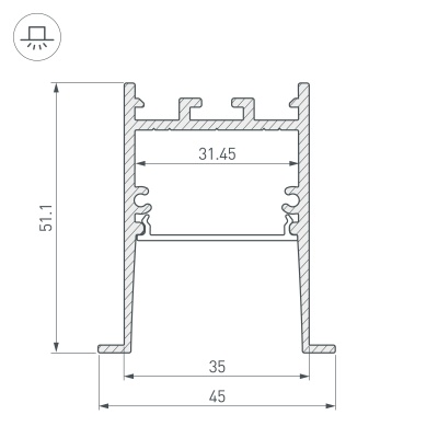 Профиль SL-COMFORT-4551-F-2000 ANOD BLACK (Arlight, Алюминий) 031766 