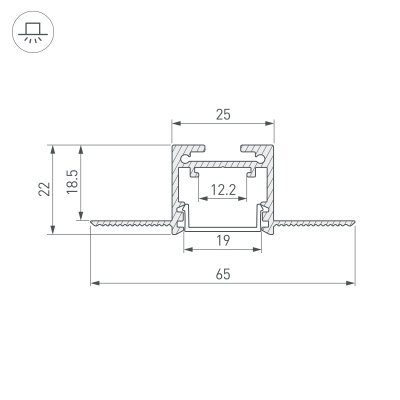 Профиль SL-LINIA20-FANTOM-2500 BLACK (Arlight, Алюминий) 039071 