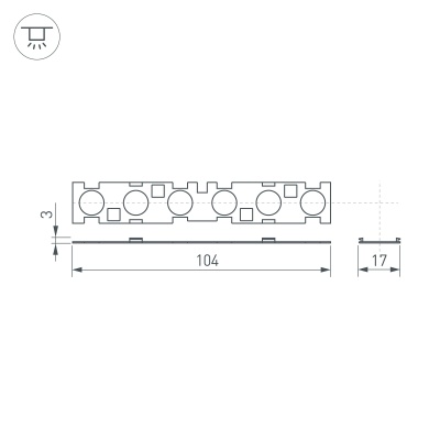 Экран линзованный SL-LINE-W20-30deg-540 (Arlight, Пластик) 041791 