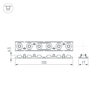 Экран линзованный SL-LINE-W20-30deg-540 (Arlight, Пластик) 041791 