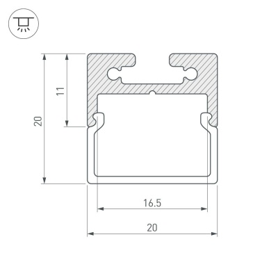 Экран SL-LINE-2011-2000 Square OPAL (Arlight, Пластик) 019258 