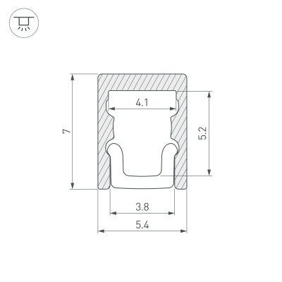 Профиль ARH-MICRO-0507-2000 ANOD (Arlight, Алюминий) 036399 