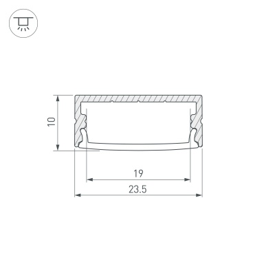 Профиль с экраном ARH-WIDE-H10-2000 ANOD+OPAL (Arlight, Алюминий) 036768 