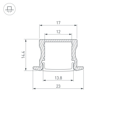 Профиль LINE-2315-F-2000 ANOD BLACK (Arlight, Алюминий) 044278 
